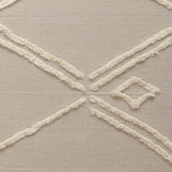 Diamond Tufted Throw Blanket / Beige & Cream / Cotton Throw Blanket / 60"x50" - Picture 5 of 11